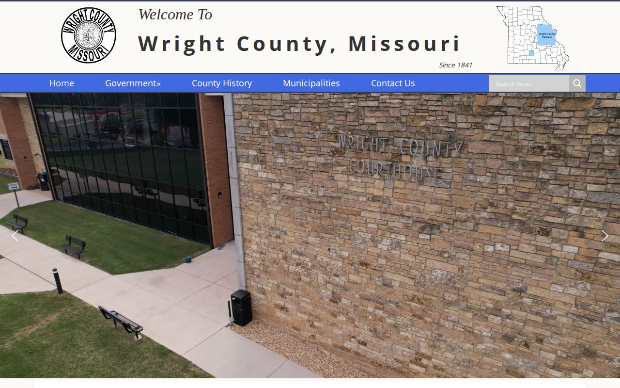 Official Wright County Missouri website and county contact navigation